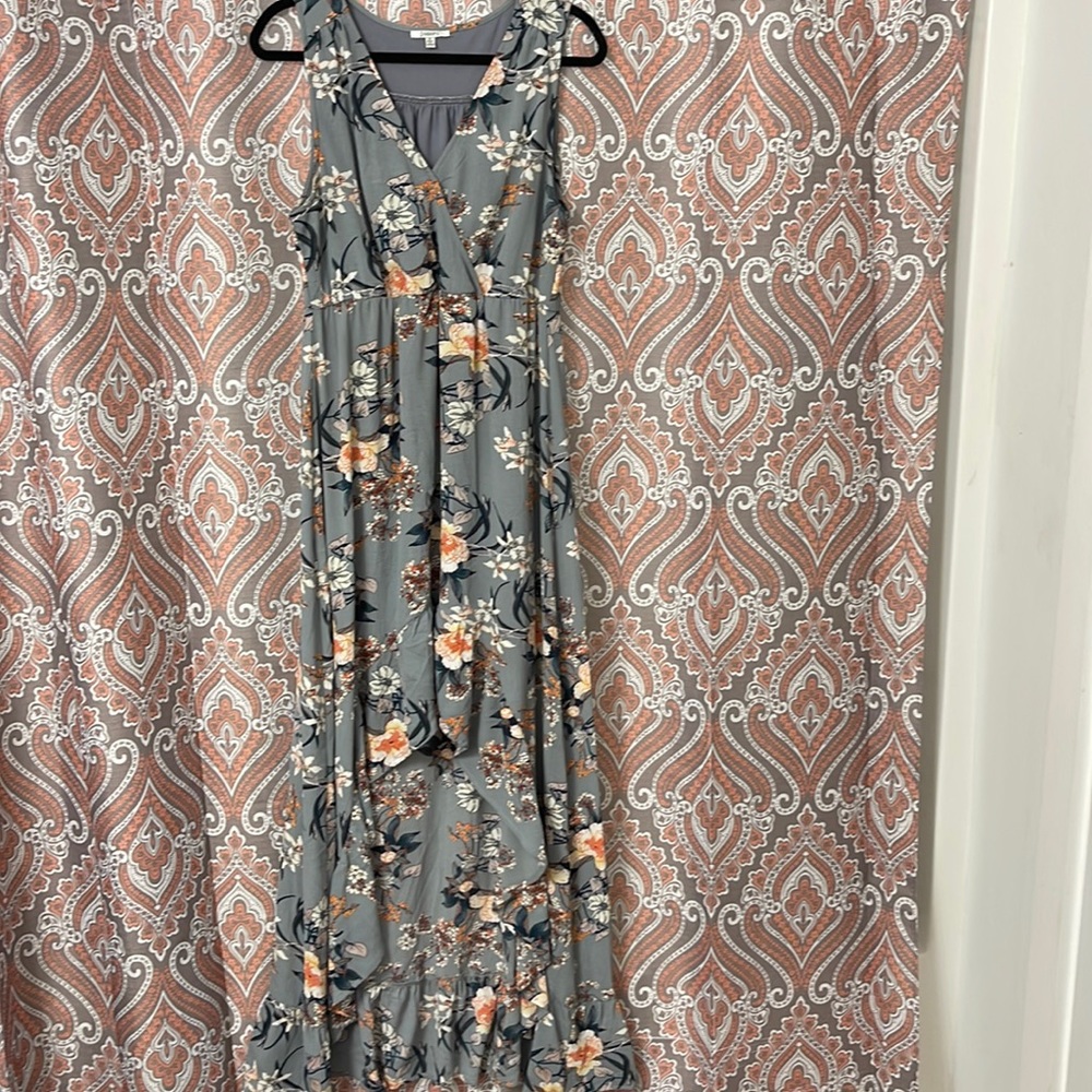 Medium light blue floral hi/ low dress